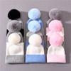 Children's Hat Rabbit Velvet Classic Striped Color Matching Knitted Hat Autumn and Winter Splicing Cute Wool Hat To Keep Warm
