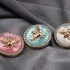18MM-25MM Three-dimensional Little Bee Buttons Gold Luxury Metal Buttons Fashionable Round Shank Buttons Cardigan Sweater