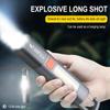 Smiling Shark LED Flashlight With Hook USB Rechargeable Zoom Outdoor Camping Light Mini Flashlight Lamp High Brightness