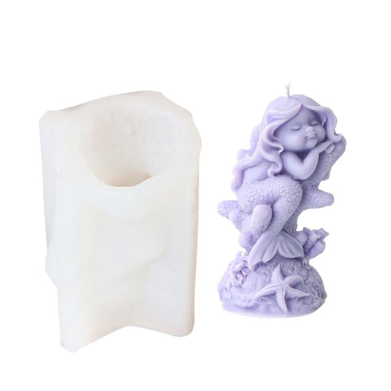 Mermaids Silicone Mould Beautiful Woman Soap Resin Plaster Mold Cake Molds