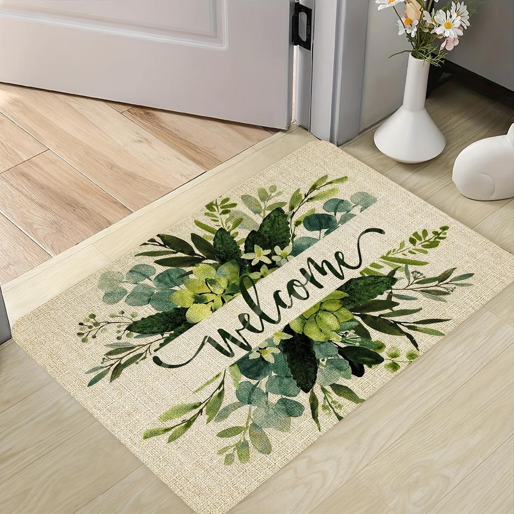 Green Leaf Carpet Fresh Doormat Soft Welcome Mat Living Room Carpet Rug For Bedroom Floor Mat Warm Home Decor