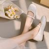 Fashion Temperament Pearl Buckle Strap Women Single Shoes 2025 New Fashion Versatile Women's Flat Shoes Comfortable Simple Flat Shoes