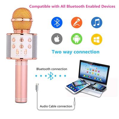 Bluetooth Karaoke Portable Wireless Karaoke Microphone Home KTV Player For Kids Professional Speaker Handheld For Party Singing