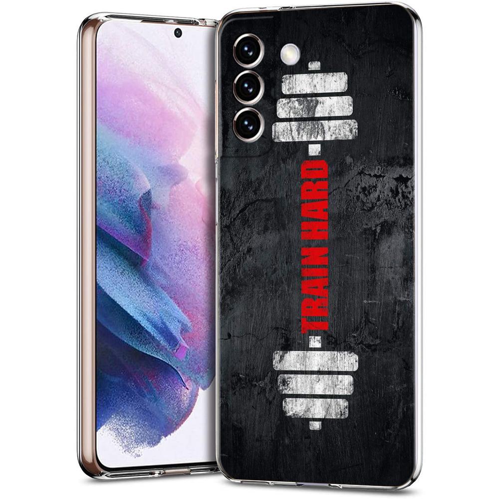 

Barbell Deadlift Fitness Phone Case for Samsung Galaxy S23 S20 FE S22 S21 Ultra M21 M32 S10 S10E S9 S8 Plus 5G Transparent Shell Samsung S21 Plus