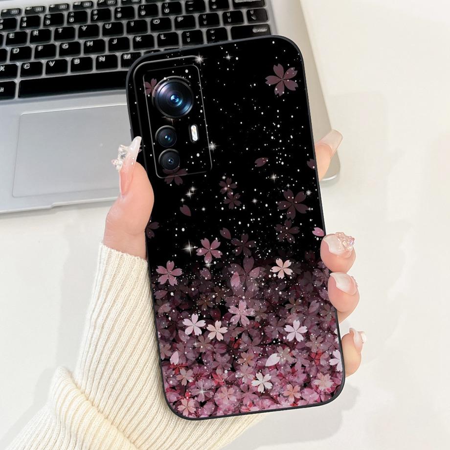 Für Xiaomi 12 12s 12x 12T Pro 12s Pro 12 Lite 12Ultra Handyhülle Flüssigsilikon Weiche Rückabdeckung Kaninchen Panda Blume Capa Tasche