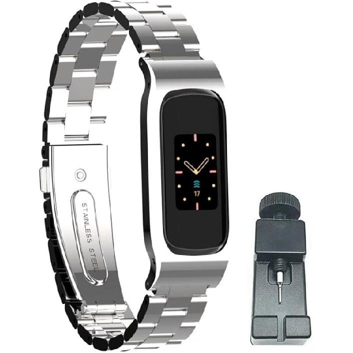 Compatible with Fitbit Luxe Bands,Stainless Steel Metal Replacement Strap Wrist Band Compatible for Luxe Fitness Tracker серебряный