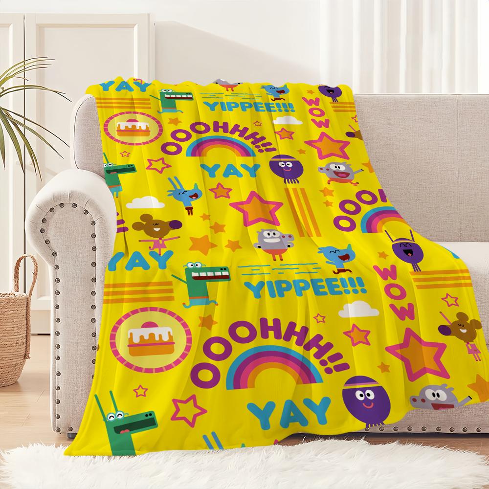 Coperta di peluche morbida e confortevole con motivo di H-Hey D-Duggee, adatta per soggiorno, ufficio, camera da letto, compleanno, casa, regalo per b