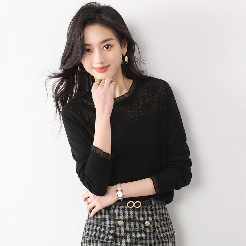 

Moka Na Women s Elegant Long-Sleeve Knit Sweater MKNJD2565 One Size