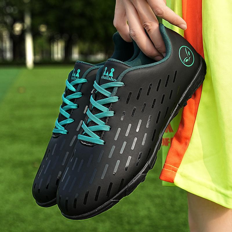 32-45 Fußballschuhe Herren Leder Outdoor Outdoor Rasen Fußballschuhe Damen Große Größe Kinder Fußballschuhe