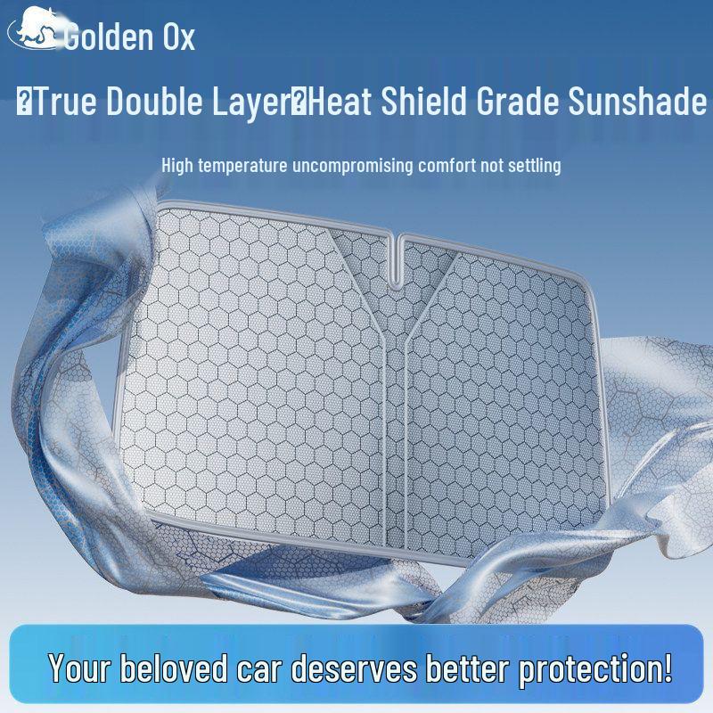 Graphene Double-Layer Car Sunshade: Heat Insulation Windshield Visor with Cool Fabric