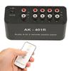 4 Way RCA Switcher Multifunctional 4 In 1 Out RCA Stereo Switch Selector with IR Remote Control for