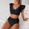 Neuer Bikini Zweiteiler Badeanzug Damen Europäischer und Amerikanischer High-Waist Badeanzug Bikini Badeanzug
