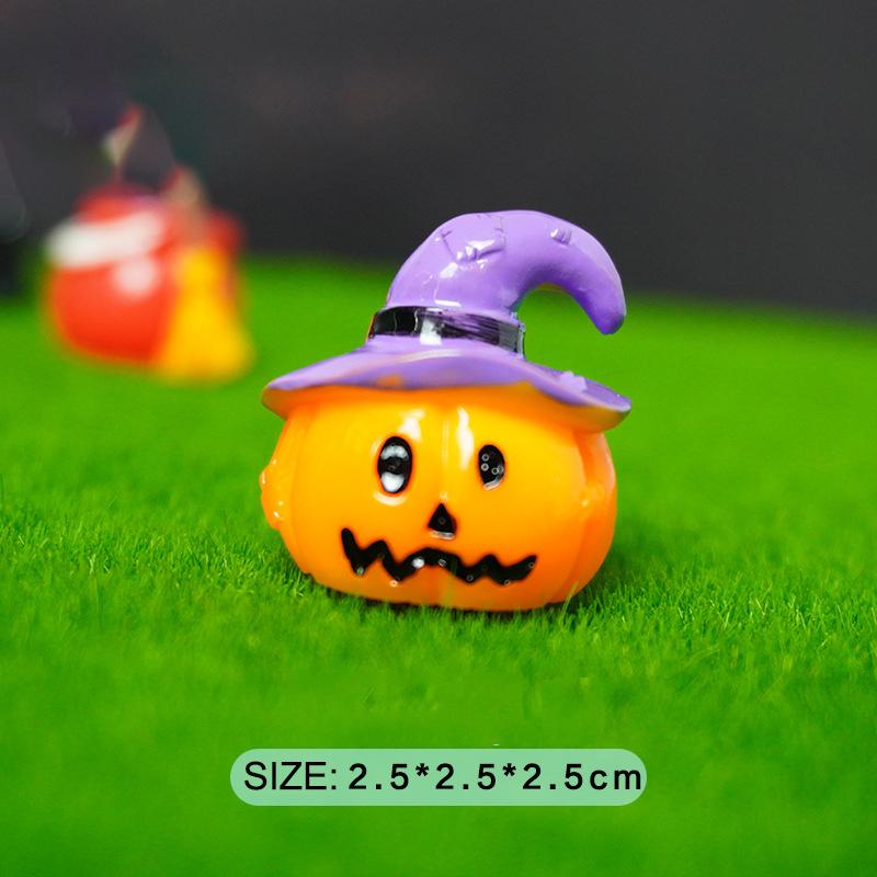 Creative Halloween Pumpkin Ghost Bat Ornaments Micro Landscape Miniature Figurines DIY Home Desktop Decoration Children Gifts