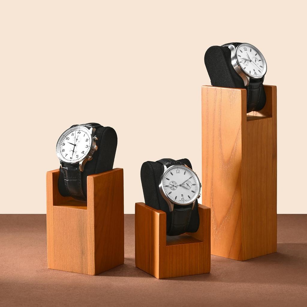 Woodten Watch Single Watch Use Stand, Stand, Wooden, High-Quality, Portable, Storage, Display, Photography, Shop/Home (J02201)