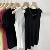 WTEMPO Women's Solid Color Large Size Ice Silk Vests Casual Versatile V-neck Tank Tops Sleeveless Base Bottoming T-shirts