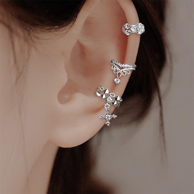 1pc Delicate Zircon Cute Clip Earrings for Women Female No Piercings Buckle Ear Cuff Fake Cartilage Ear Fashion Jewelry EF129