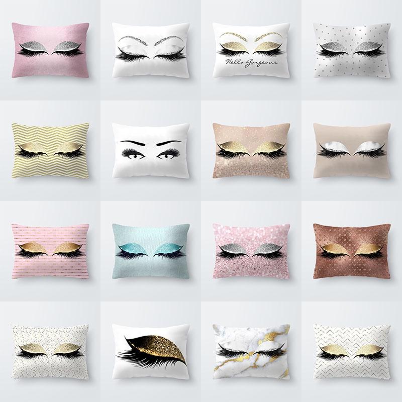 Elegantly Designed Eyelash Pattern Pillow Cover For Stylish Sofa And Seat