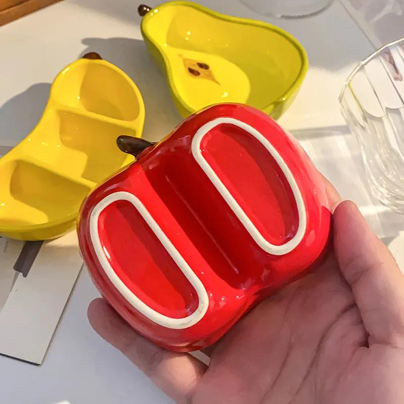 Kreativní keramická miska ve tvaru ovoce Domácí talířky na svačinu Omáčky Koření Talířek Mini podšálek Nádobí Večeře Kuchyňské potřeby