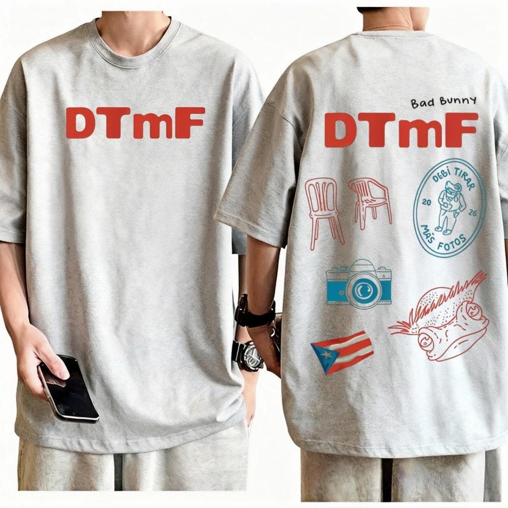 Unisex Women Harajuku Casual Hip Hop Tshirts Rapper Bad Bunny Tshirt Debi Tirar Mas Fotos DTMF World Tour T Shirts Streetwear
