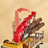 1/24 Scale Wooden Toy Truck Metal Cab, Friction Driven Wooden Truck, Equipped with A Full Function Loading Crane and 3 Loadable Logs, Light and Sound,