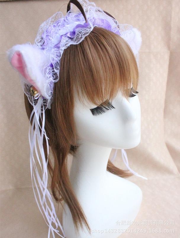 Japanische Mädchen Spitze Glocke Katze Ohr Hoop Lolita Maid Stirnband Nette Anime Cosplay Lolita Haar Zubehör