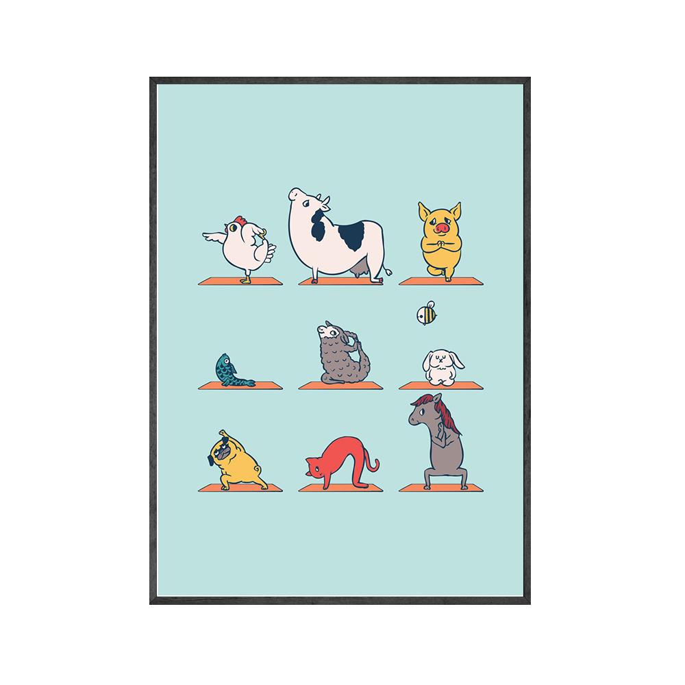 

Домашние упражнения Забавная йога Животные Диаграмма Собака Банан Поза Плакат Настенное искусство Холст Картина Йога Печать Гостиная Домашний декор стены 21x30cm No Framed
