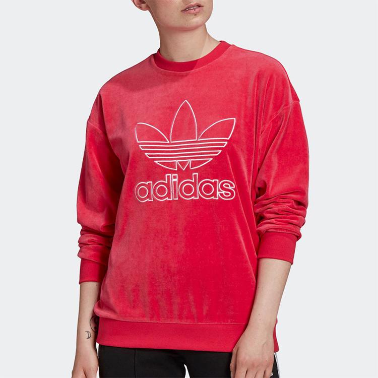 adidas Originals Sweatshirts Women's Rose Red Crew Neck Moderate Regular GI7454
