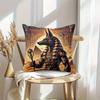 Vikama Anubis-Themed Soft Polyester Plush Pillowcases Ancient Egypt Inspired Home Decor Cushion Covers