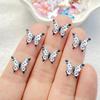 50Pcs Cute Mini Cartoon Colorful Butterflies Nail Art Resin Designer Charms Diy Craft For Nail 3D Decorations Jewelry