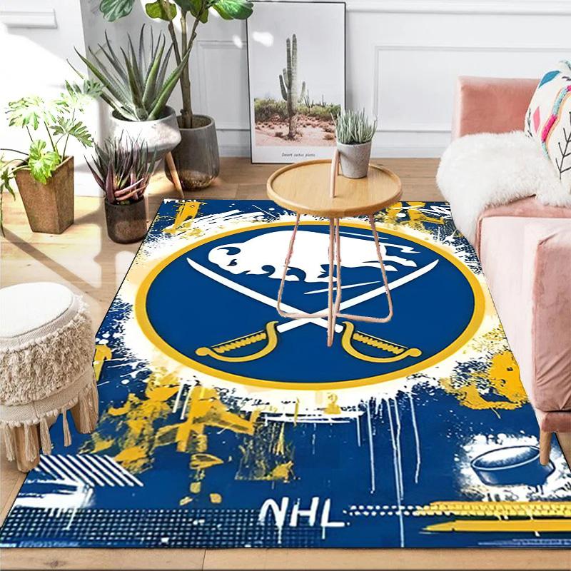 Buffalo Hockey Emblem Area Rug Suitable for Indoor And Outdoor,Carpets for Kitchens, Homes, Offices, Living Rooms,Home Decor,Christmas Gift