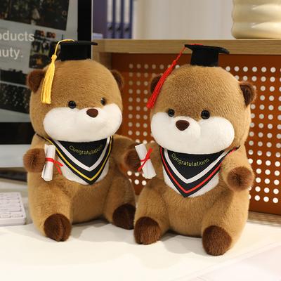 Cute Dr. Otter Doll Plush Toy Dr. Hat Otter Doll Student Graduation Season Muppet Doll