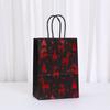 12/30pcs Christmas Black Red Foil Paper Tote Bags Reusable Gift Favor Bags for Holiday Packaging Candy Cookies Retail Party