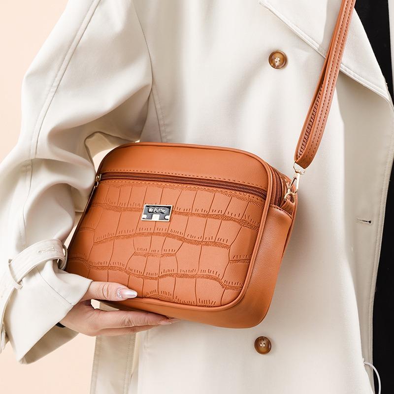 Einfache Umhängetasche neue kleine runde Tasche Modetrend Krokodilmuster Handy Umhängetasche Damen kleine Tasche