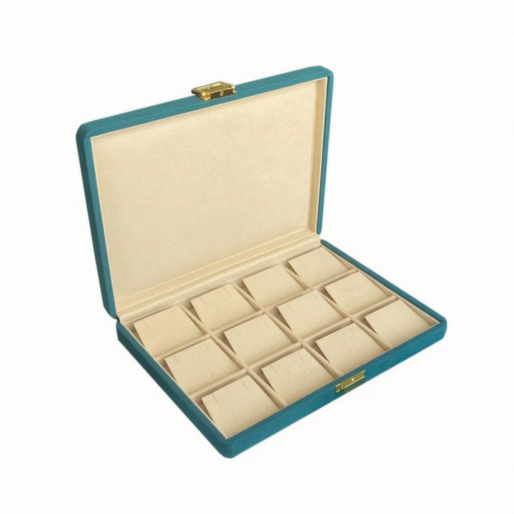 Jewelry Storage Box with Hinged Lid Secure Case Clasp Slim
