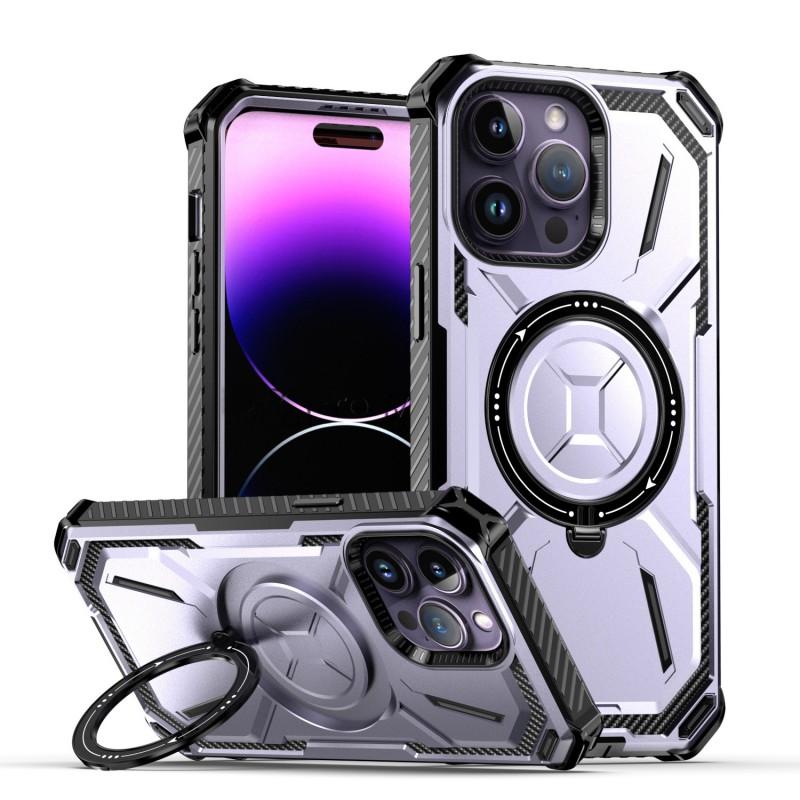 Magnetic Ring Phone Case IPhone 15 Pro Max With Built-in Kickstand Shockproof TPU Cover In 5 Colors