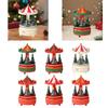 Rotating Carousel Music Box Ornament Decorative for Mom Grandmother Gift Hand Painted Multipurpose 10.5x17.5cm Xmas Tree Design