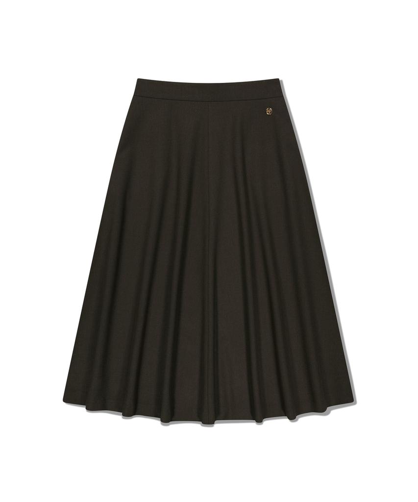 Malittepeulangsowajeobeo W Long Flare Skirt Brown