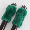 New Women 100% Real Genuine Knitted Rex Rabbit Fur Mittens Winter Warm Lady Real Fur Fingerless Gloves Handmade Knit Fur Mitten