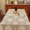 Elegant Retro Pastoral Style Lace Simple Crochet Tablecloth Cotton and Linen Coffee Table Cloth Background Cloth Placemat