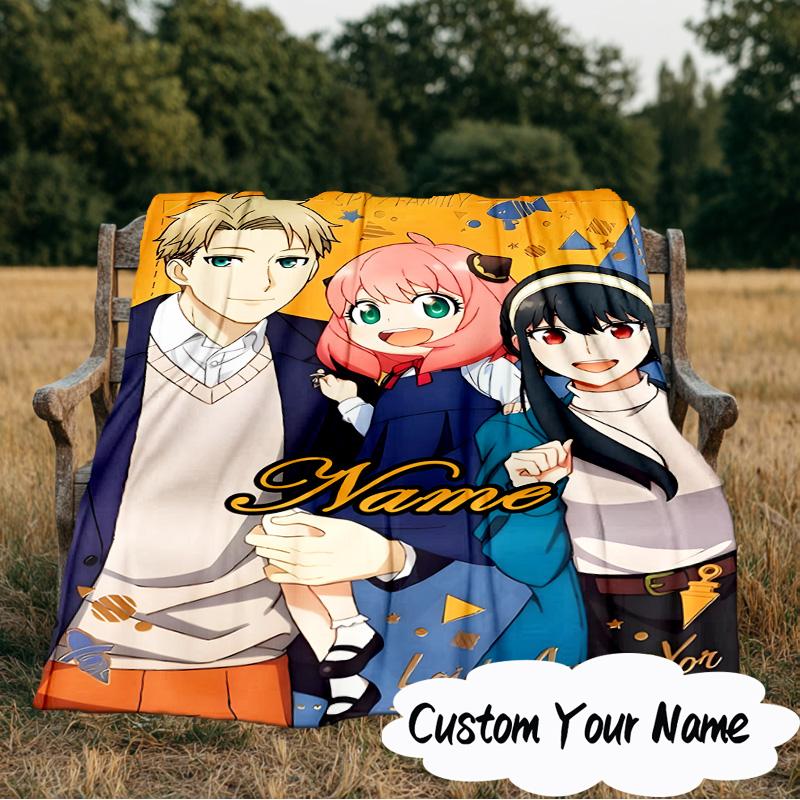 Custom Name Happy Birthday SPY Blanket  Ideal Bedding Blanket Perfect for Travel, Camping, Living Rooms, Offices, Sofas, Fan Christmas gift
