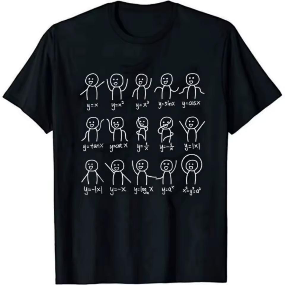 Algebraic Dance Funny Graphics Mathematical Equations Summer Casual T-shirt Men's Clothing and Women's Clothing 2026 New T Shirt