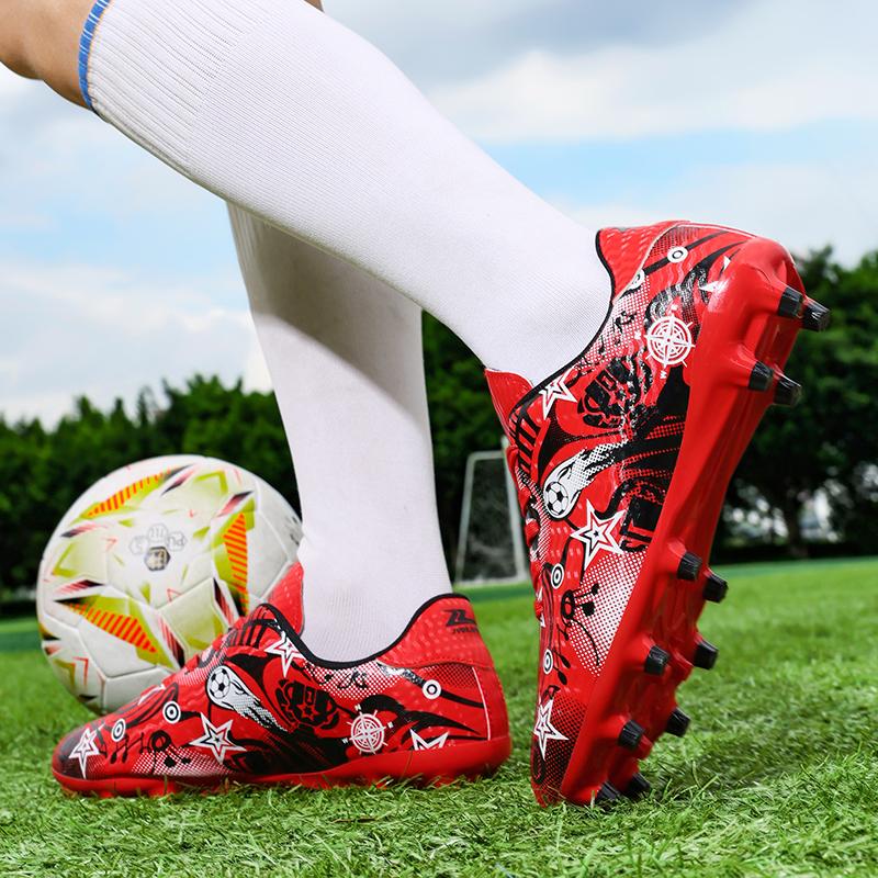 31-44 Boys Leather  Football Boots Men's Professional Artificial Turf Training Football Boots for Girls