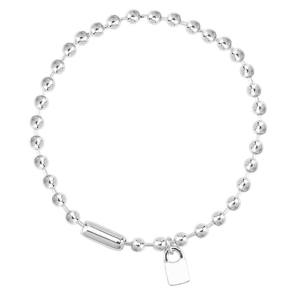 Cute Heart Lock Bead Chain Trendy Fashion Accessories Pendant Necklace