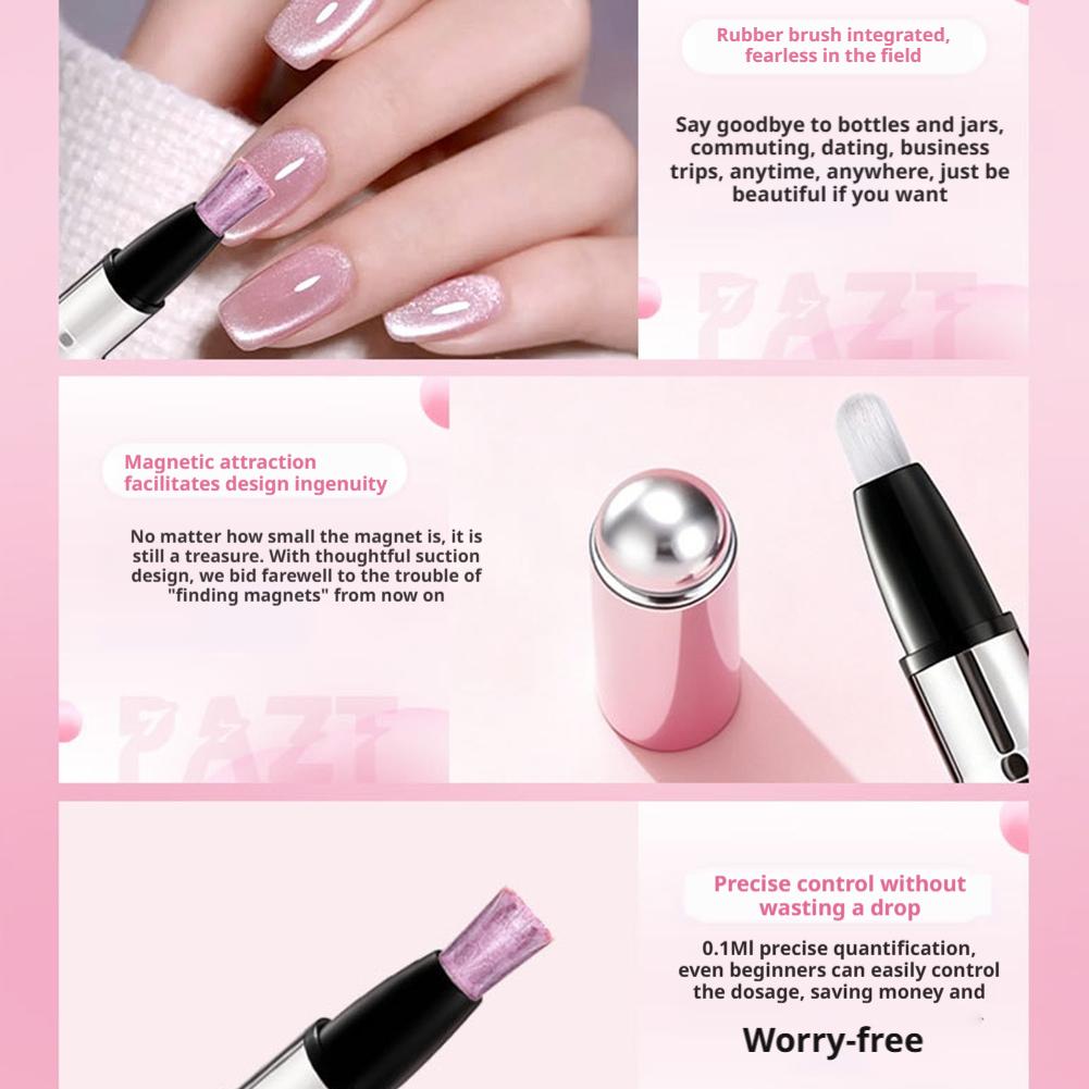 6-in-1 Katzenaugen-Magnetstift für Nägel All-in-One-Nagelkunststift für Gel-Nagellack Fauler Mann Maniküre-Aufbau-Stift für Nagelpflege-Werkzeug