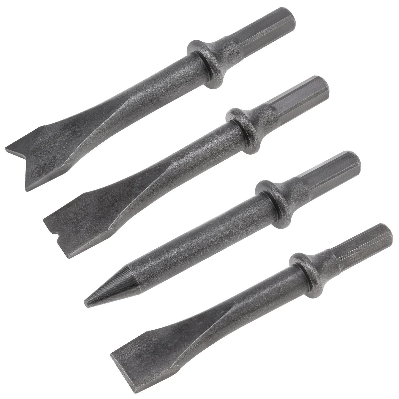 

4pcs/set Air Hammer Chisel Set Hexagonal Shank Heavy Duty Air Impact Head for Rusting Removal Cutting Pneumatic Chisel Set