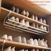 Adjustable Shoe Rack Expandable Closet Shelf Storage Organizer Under Hanging Cabinet Rack Metal Holder For Shoes