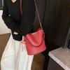 Mode Handtasche Große Kapazität Achseltasche Neue Schultertasche Vielseitige Umhängetasche Einfarbig Eimertasche