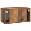 Wall Mounted TV Cabinet Reclaimed Wood Look 59.5 x 31 x 30 cm