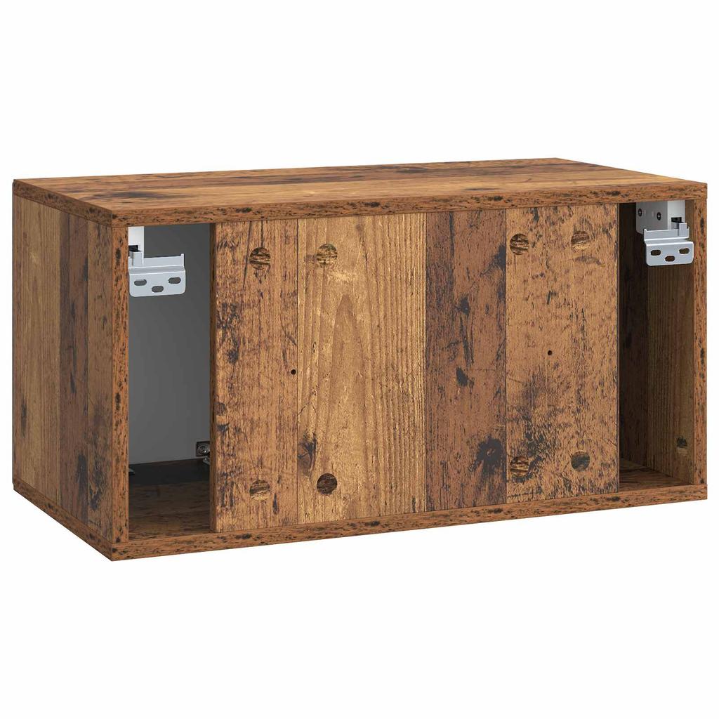 Wall Mounted TV Cabinet Reclaimed Wood Look 59.5 x 31 x 30 cm