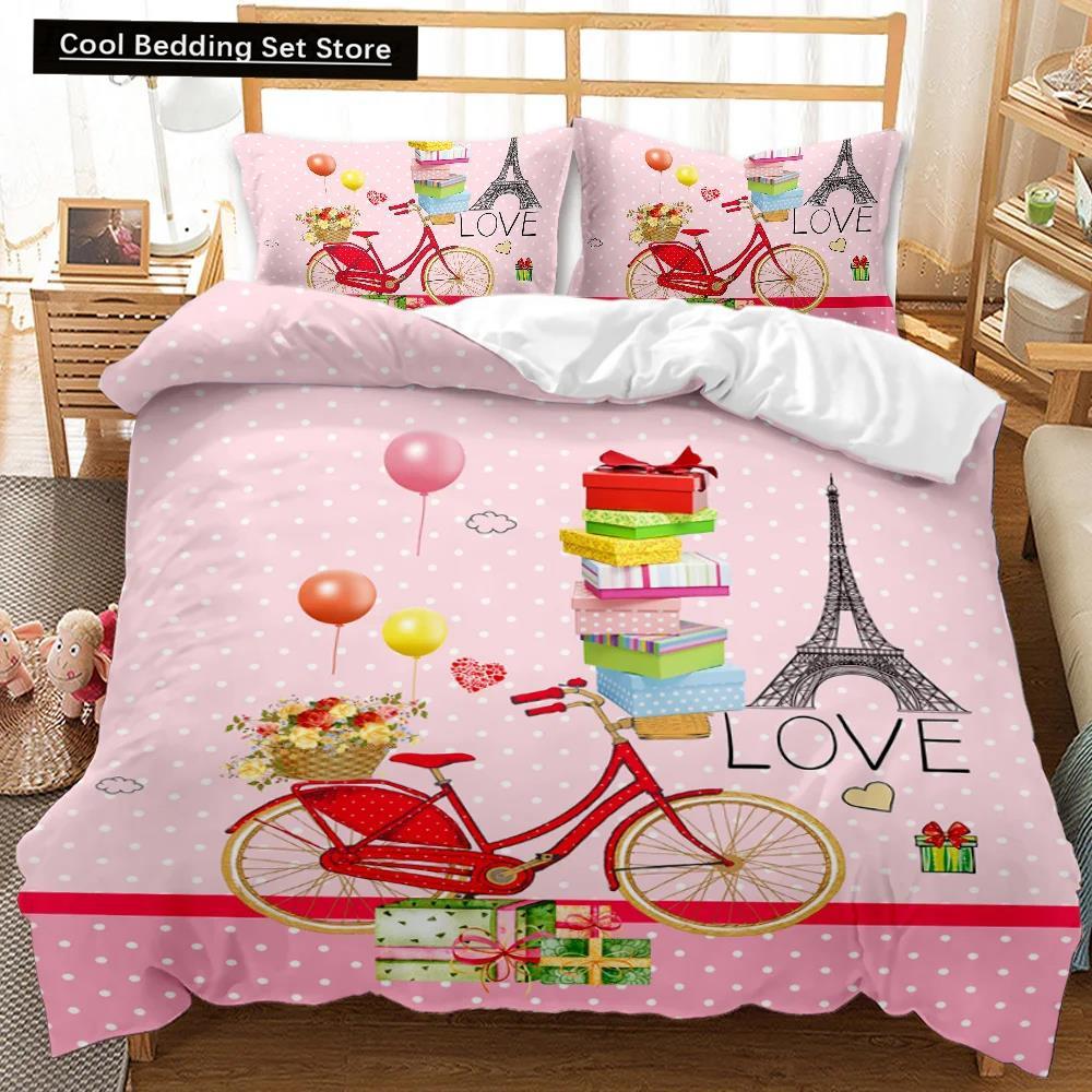 Girl Duvet Cover Set Pink Fashion Girl Sister Flowers Bedding Set Kids Girls Theme Double Queen King Size Polyester Qulit Cover